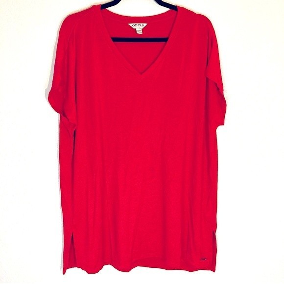 Orvis Women's Short Sleeve V-Neck Tunic Knit Top Size XXL - Picture 3 of 7